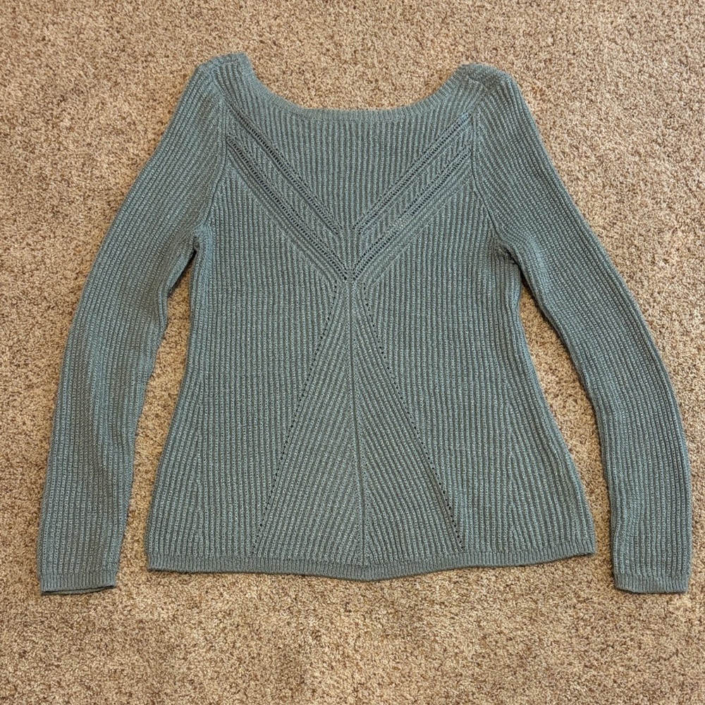 Maurices Seafoam Ribbed Crew Neck Sweater